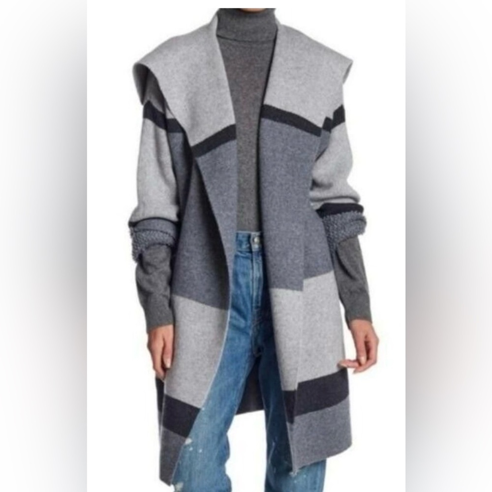 Vince Gray and Black Striped Cardigan